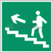 Знак Направление к эвакуационному выходу по лестнице вверх (левосторонний) (Пленка 200мм х 200мм)