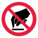 Знак P08 Запрещается прикасаться. Опасно (Пластик 200 х 200) ﻿