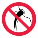 Знак P16 Запрещается работа (присутствие) людей, имеющих металлические импланты (Пленка 200 х 200)