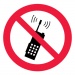 Знак P18 Запрещается пользоваться мобильным (сотовым) телефоном или переносной рацией (Пленка 200 х 200)