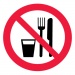 Знак P30 Запрещается принимать пищу (Пластик 200 х 200)
