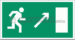 Знак Направление к эвакуационному выходу направо вверх (Пленка 150мм х 300мм)