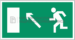 Знак Направление к эвакуационному выходу налево вверх (Пленка 150мм х 300мм)