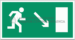 Знак Направление к эвакуационному выходу направо вниз (Пленка 150мм х 300мм)
