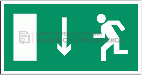Знак Указатель двери эвакуационного выхода (левосторонний) (Пластик 150мм х 300мм)
