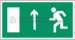 Знак Направление к эвакуационному выходу прямо (левосторонний) (Пленка 150мм х 300мм)