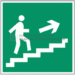 Знак Направление к эвакуационному выходу по лестнице вверх (правосторонний) (Пленка 200мм х 200мм)
